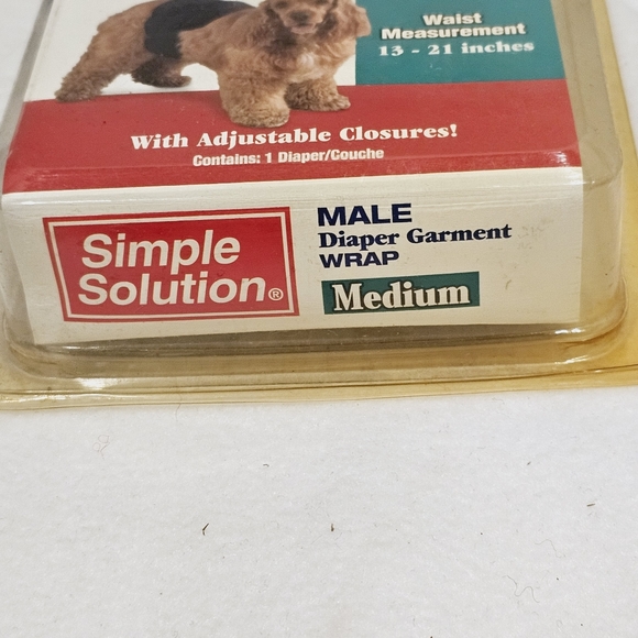 New Simple Solution Male Diaper Garment Wrap For Dogs Size Medium 15-45 LBS - Picture 5 of 5